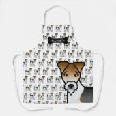 トリカラーワイヤキツネテリアキュートドッグ&ネーム エプロン (正面)