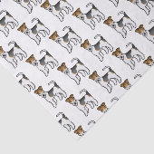 トリカラーワイヤーキツネテリアかわいい漫画の犬 薄葉紙 (詳細)