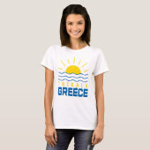 トリカラ ギリシャ 太陽と海の波 女性 Tシャツ (正面フル)