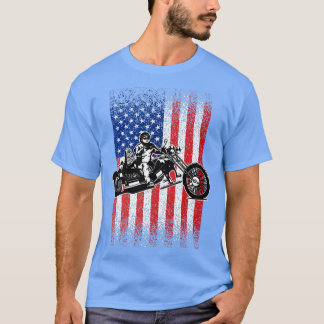 トリカーオートバイ愛国的アメリカ国旗のトリクビ Tシャツ