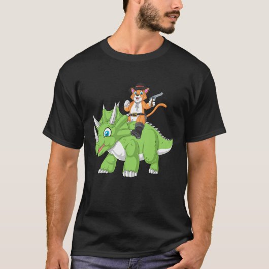 トリカートップに乗る猫 Tシャツ (正面)