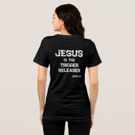 トリガーを解放するイエス・キリスト 十字架 聖書 信仰 トライブレンドＴシャツ
