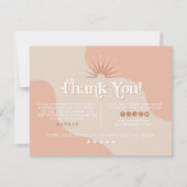 トリキシーレトロ赤面ベージュビジネスサンキューカード 招待状 (正面)