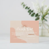 トリキシーレトロ赤面ベージュビジネスサンキューカード 招待状 (スタンド正面)