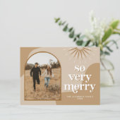 トリキシー レトロ アーチ フォト ボヘミアンクリスマスカード 招待状 (スタンド正面)