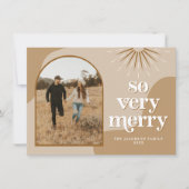 トリクシー レトロ アーチ フォト ボヘミアンクリスマスカード 招待状 (正面)