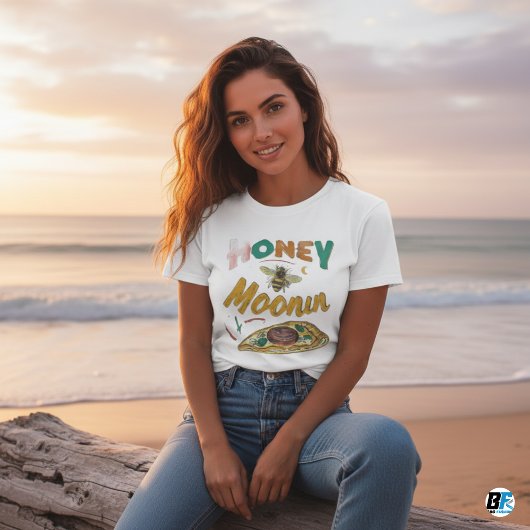 トリクシー・レトロ 70's テーマのハネムーナー・ブライド tシャツ