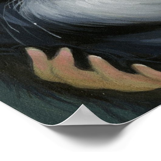 トリクシーTuxedo猫アートプリント大目の猫フェアリー ポスター (角)