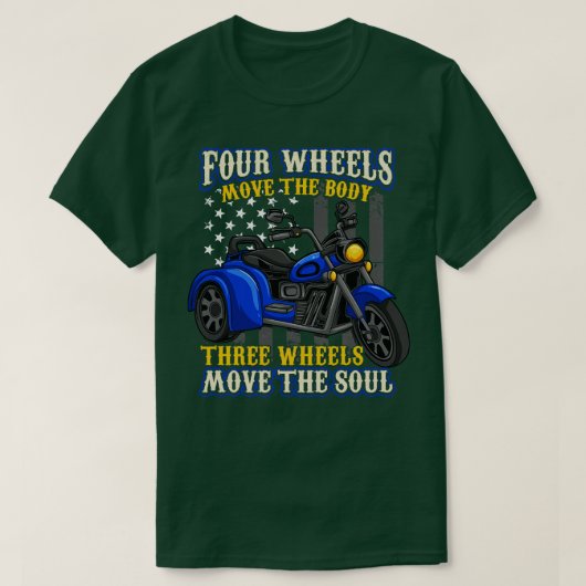 トリクスリーホイールバイクバイクもしくは自転車に乗る人 Tシャツ (デザイン正面)