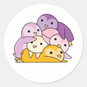 トリクス国旗のプライドLgbtqかわいいペンギン ラウンドシール