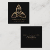 トリケトラトリプルムーンオーナメント（ペンタグラム付き） スクエア名刺 (正面/裏面)