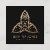 トリケトラトリプルムーンオーナメント（ペンタグラム付き） スクエア名刺 (正面)
