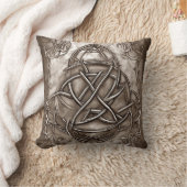 トリケトラ三位一体ノットセピアフェイクメタリックスズ クッション (ブランケット)