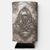 トリケトラ三位一体ノットセピアフェイクメタリックスズ スリム缶クーラー (裏面)