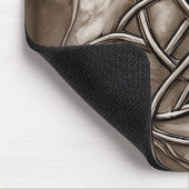 トリケトラ三位一体ノットセピアフェイクメタリックスズ マウスパッド (コーナー)