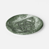 トリケトラ三位一体ノットセージ緑メタリックフェイク ペーパープレート (アングル)