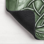 トリケトラ三位一体ノットセージ緑メタリックフェイク マウスパッド (コーナー)