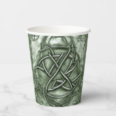トリケトラ三位一体ノットセージ緑メタリックフェイク 紙コップ (裏面)