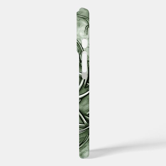 トリケトラ三位一体ノットセージ緑メタリックフェイク Case-Mate iPhoneケース (裏面 / 左)