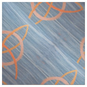 トリケトラ抽象芸術 |ブルー金ゴールドケルト三位一体ノット ファブリック (クローズアップ)