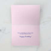 トリケラトかわいらしップピンクダノガール誕生日 カード (内部)