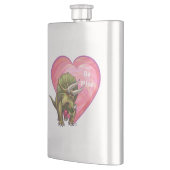 トリケラトップレッドローズハート フラスク (左)