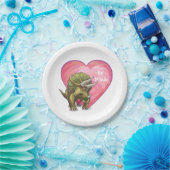 トリケラトップレッドローズハート ペーパープレート (パーティー)