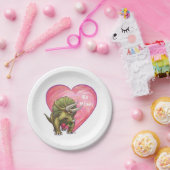 トリケラトップレッドローズハート ペーパープレート (パーティー)