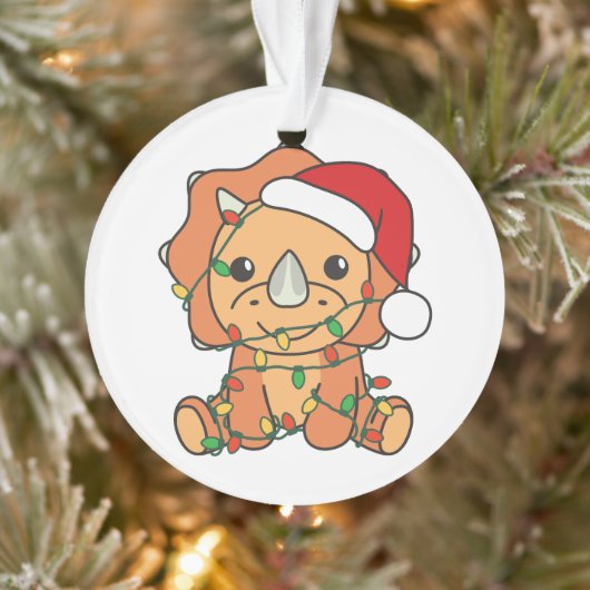 トリケラトプクリスマスウィンターアニマルズホリデーディノス オーナメント (ツリー)