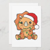 トリケラトプクリスマスウィンターアニマルズホリデーディノス シーズンカード (正面/裏面)