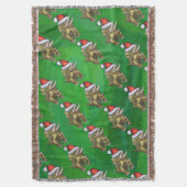 トリケラトプクリスマスグリーン スローブランケット (正面縦)
