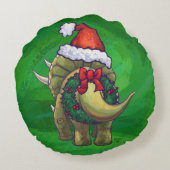トリケラトプクリスマスグリーン ラウンドクッション (裏面)