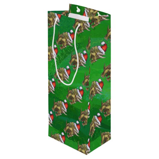 トリケラトプクリスマスグリーン ワインギフトバッグ (裏面アングル)