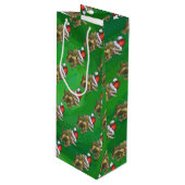 トリケラトプクリスマスグリーン ワインギフトバッグ (正面アングル)