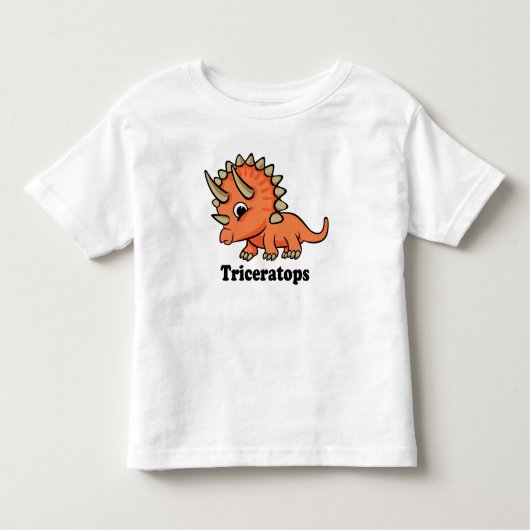 トリケラトプスかわいい恐竜 トドラーTシャツ (正面)