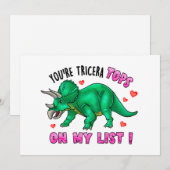 トリケラトプスのおかしい恐竜バレンタインデー シーズンカード (正面/裏面)