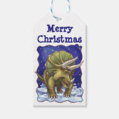 トリケラトプスのクリスマスギフトタグ ギフトタグ (正面)