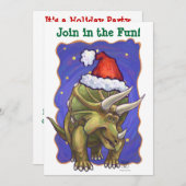 トリケラトプスのクリスマス 招待状 (正面/裏面)