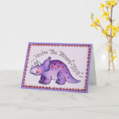 トリケラトプスのグリーティングカード カード (黄色い花)