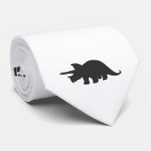 トリケラトプスのシルエット – 背景色を選択 ネクタイ (ロール)
