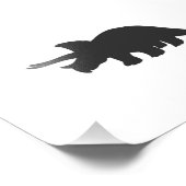 トリケラトプスのシルエット – 背景色を選択 フォトプリント (角)