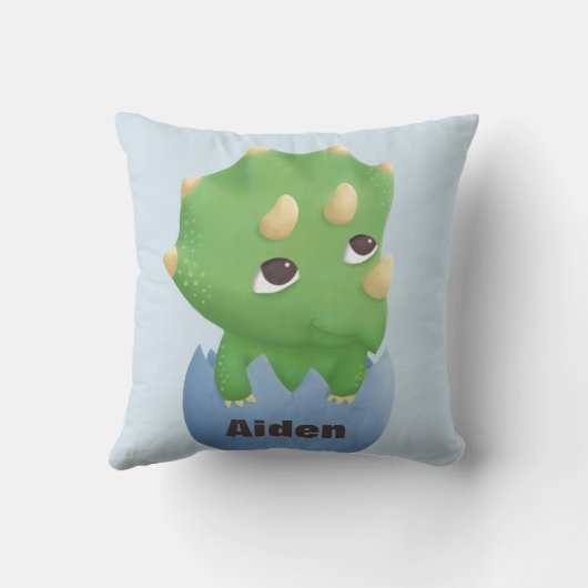 トリケラトプスの恐竜の男の赤ちゃんの子供部屋の装飾用クッション クッション (裏面)