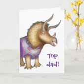 トリケラトプスの恐竜「最高のパパ」父の日のカード カード (黄色い花)