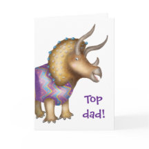 トリケラトプスの恐竜「最高のパパ」父の日カード