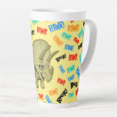 トリケラトプスは「ラー！」と言う カフェラテマグ (右アングル)