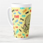 トリケラトプスは「ラー！」と言う カフェラテマグ (左アングル)