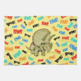 トリケラトプスは「ラー！」と言う キッチンタオル