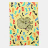 トリケラトプスは「ラー!」と言う キッチンタオル (縦)