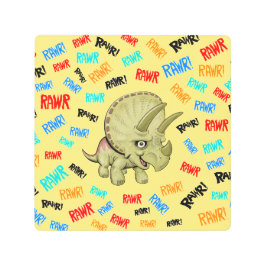 トリケラトプスは「ラー！」と言う メタルプリント