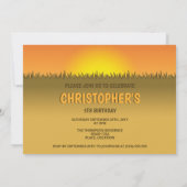 トリケラトプスダノサンセットインデザート誕生日 招待状 (裏面)